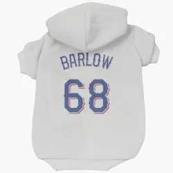 Texas Rangers Joe Barlow White Pet Hoodie for Dog & Cat