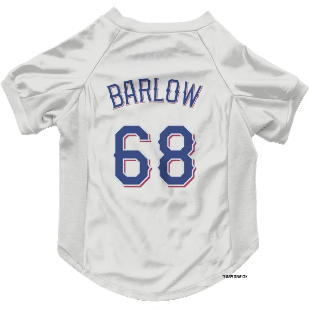 Texas Rangers Joe Barlow White Pet Jersey for Dog & Cat