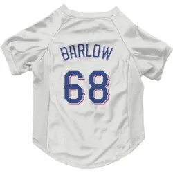 Texas Rangers Joe Barlow White Pet Jersey for Dog & Cat