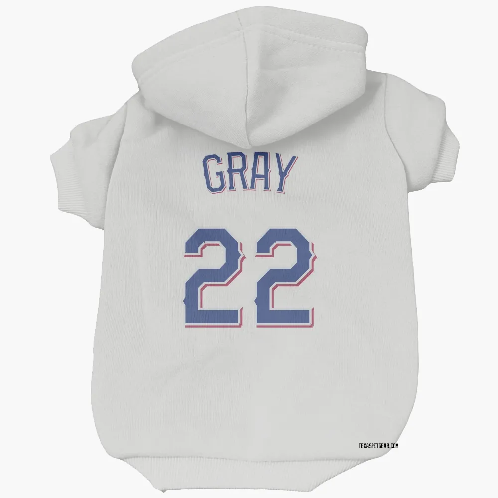 Texas Rangers Jon Gray White Pet Hoodie for Dog & Cat