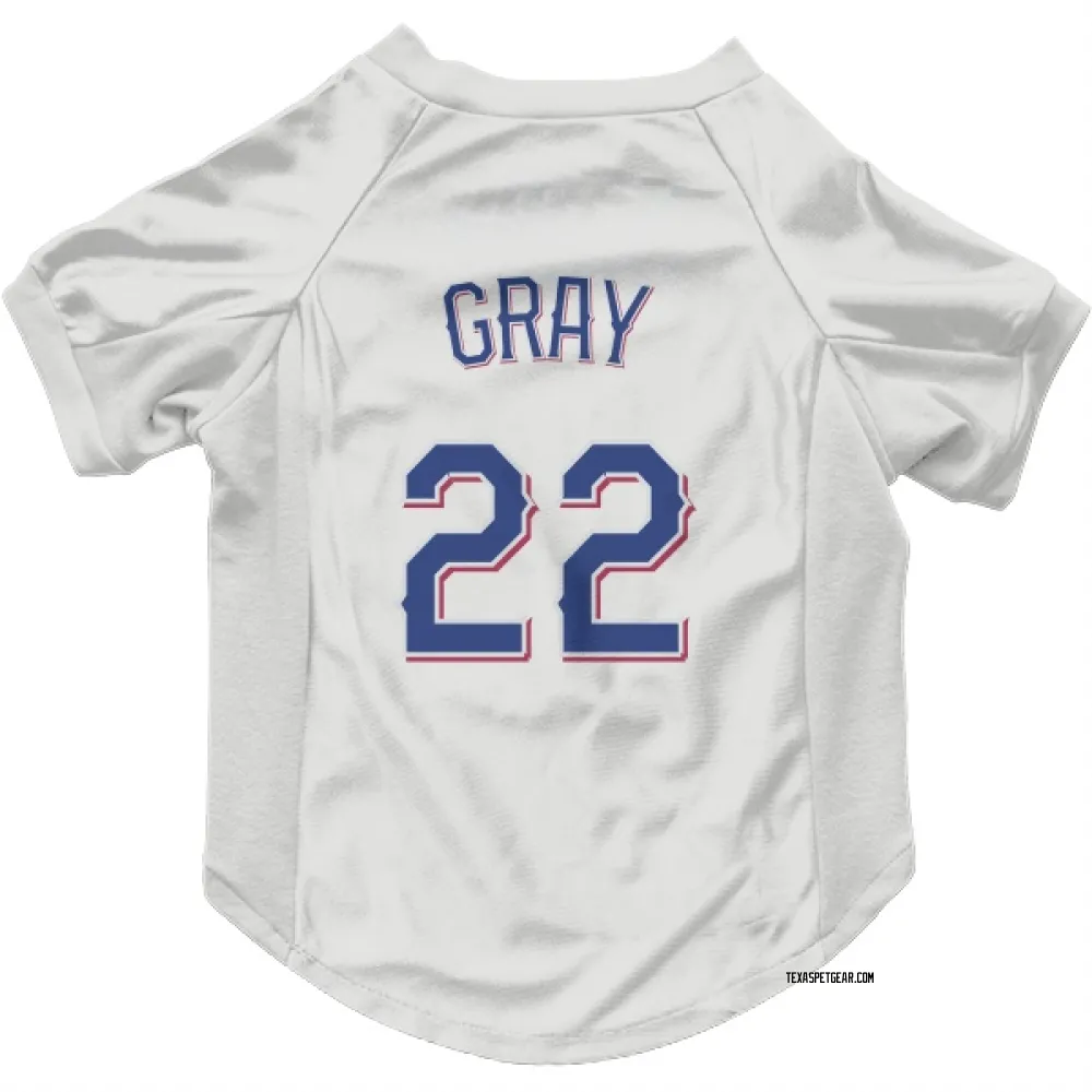 Texas Rangers Jon Gray White Pet Jersey for Dog & Cat