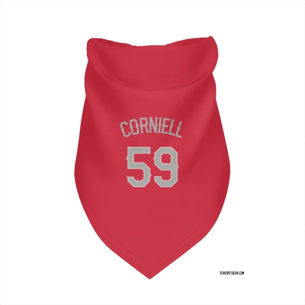Texas Rangers Jose Corniell Red Pet Bandana for Dog & Cat