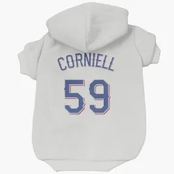 Texas Rangers Jose Corniell White Pet Hoodie for Dog & Cat