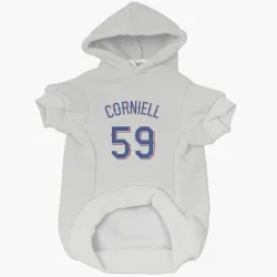 Texas Rangers Jose Corniell White Pet Hoodie for Dog & Cat