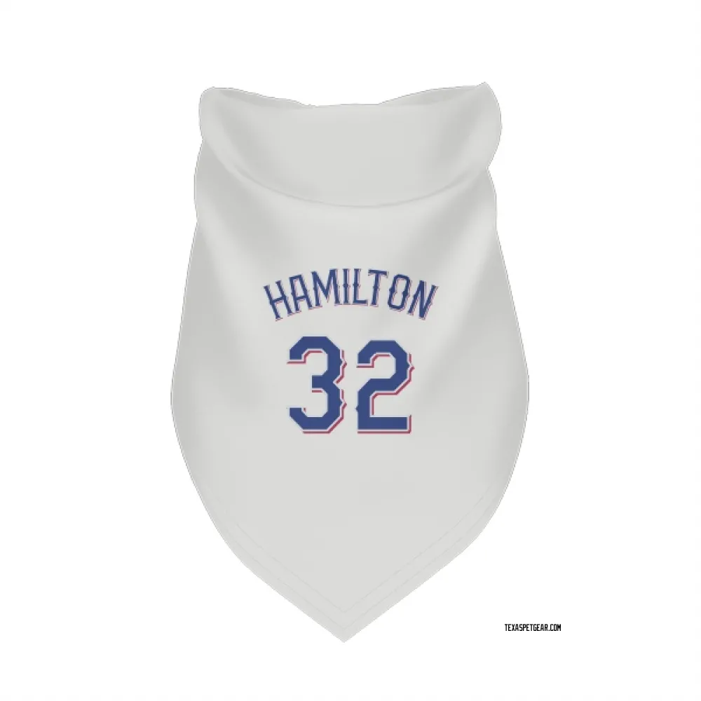 Texas Rangers Josh Hamilton White Pet Bandana for Dog & Cat