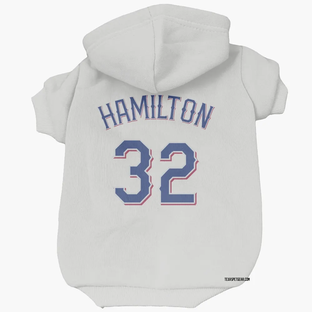 Texas Rangers Josh Hamilton White Pet Hoodie for Dog & Cat