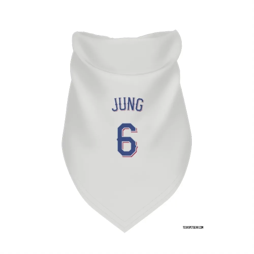 Texas Rangers Josh Jung White Pet Bandana for Dog & Cat