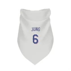 Texas Rangers Josh Jung White Pet Bandana for Dog & Cat