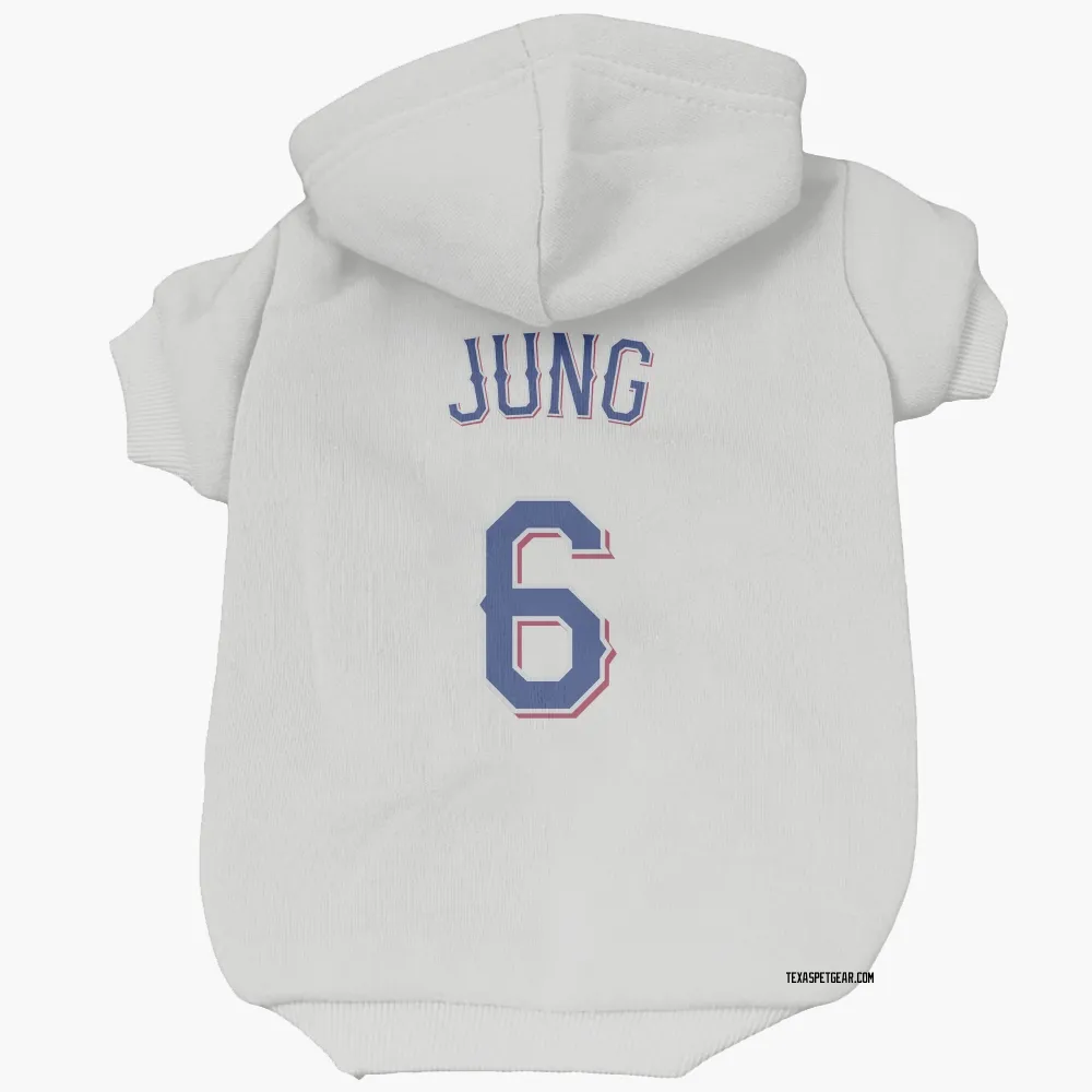 Texas Rangers Josh Jung White Pet Hoodie for Dog & Cat