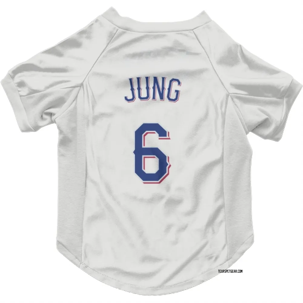 Texas Rangers Josh Jung White Pet Jersey for Dog & Cat