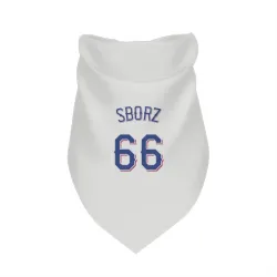 Texas Rangers Josh Sborz White Pet Bandana for Dog & Cat