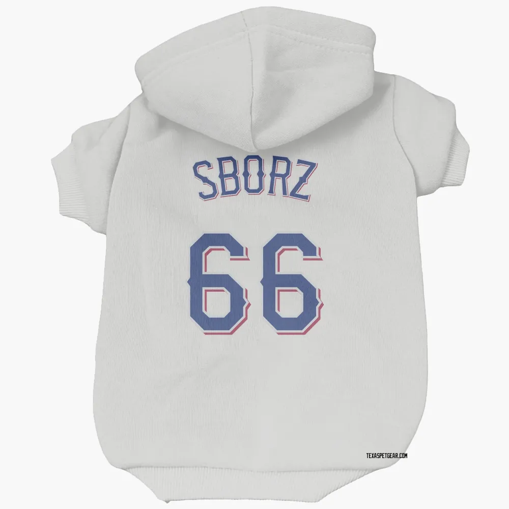 Texas Rangers Josh Sborz White Pet Hoodie for Dog & Cat