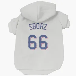 Texas Rangers Josh Sborz White Pet Hoodie for Dog & Cat