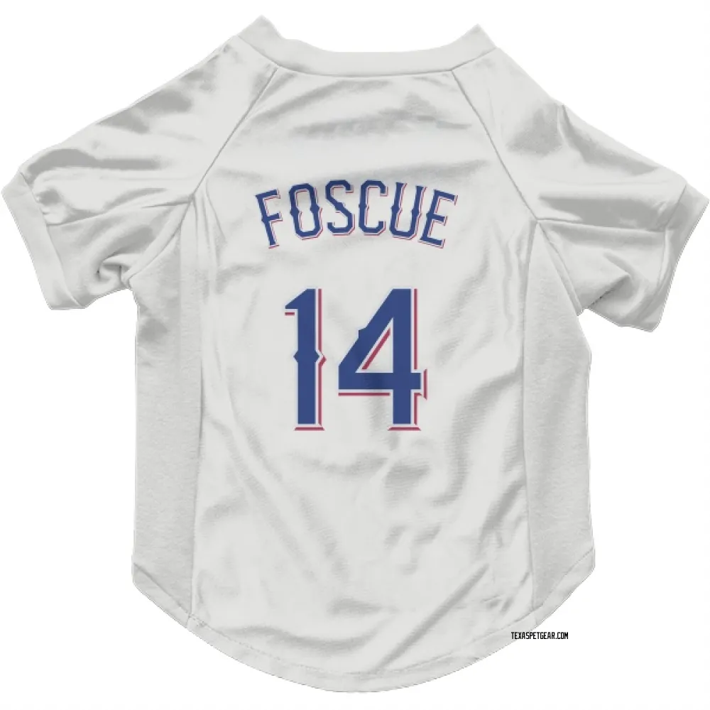 Texas Rangers Justin Foscue White Pet Jersey for Dog & Cat