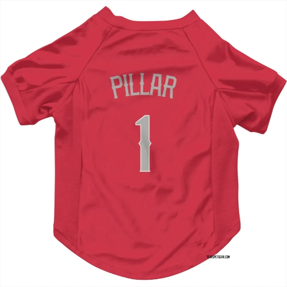 Texas Rangers Kevin Pillar Red Pet Jersey for Dog & Cat