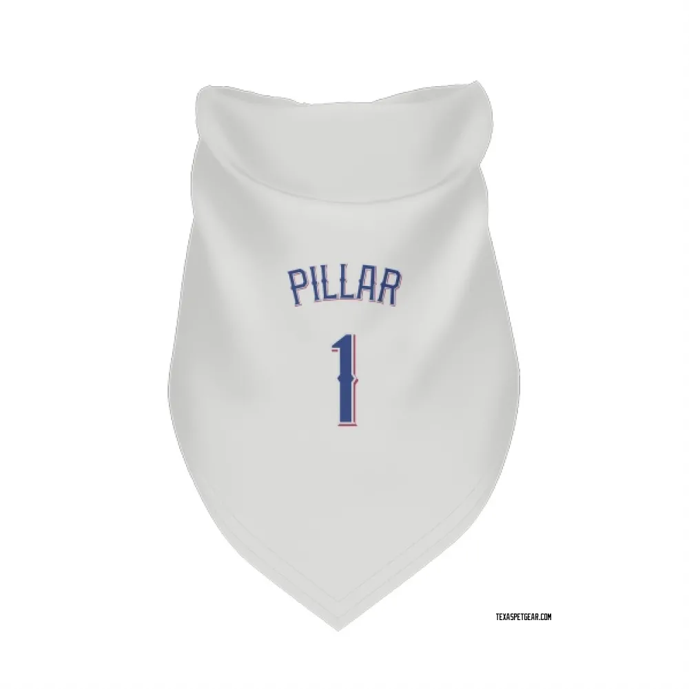 Texas Rangers Kevin Pillar White Pet Bandana for Dog & Cat