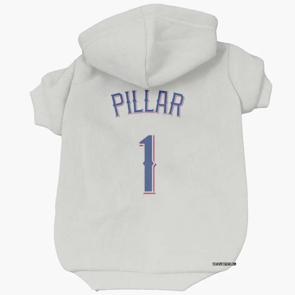 Texas Rangers Kevin Pillar White Pet Hoodie for Dog & Cat