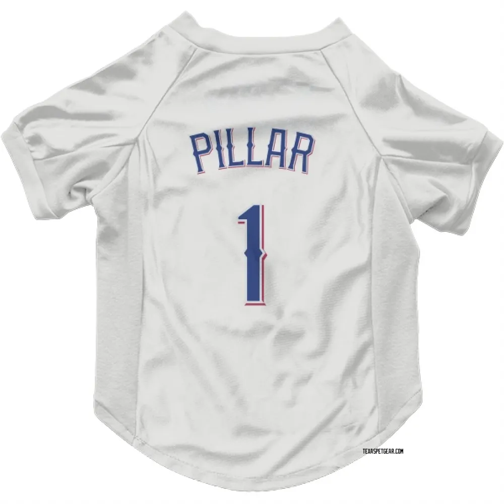 Texas Rangers Kevin Pillar White Pet Jersey for Dog & Cat