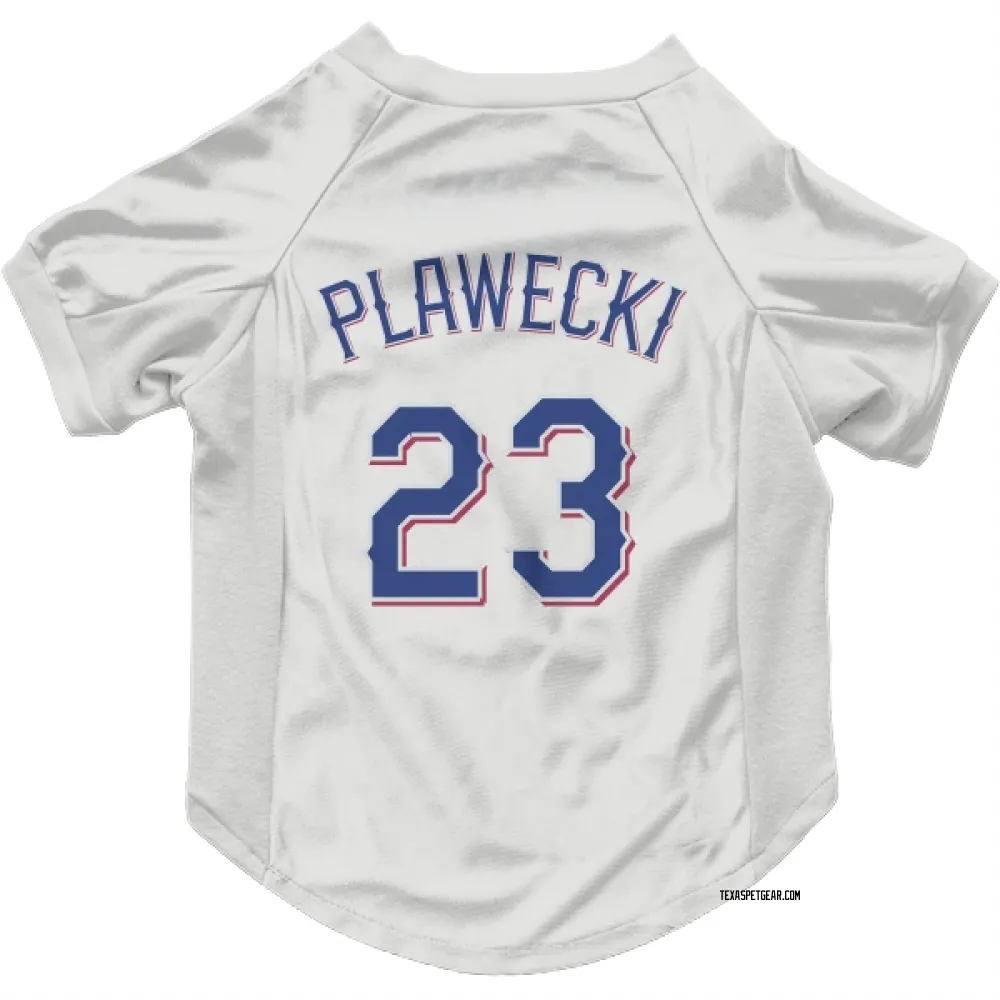 Texas Rangers Kevin Plawecki White Pet Jersey for Dog & Cat