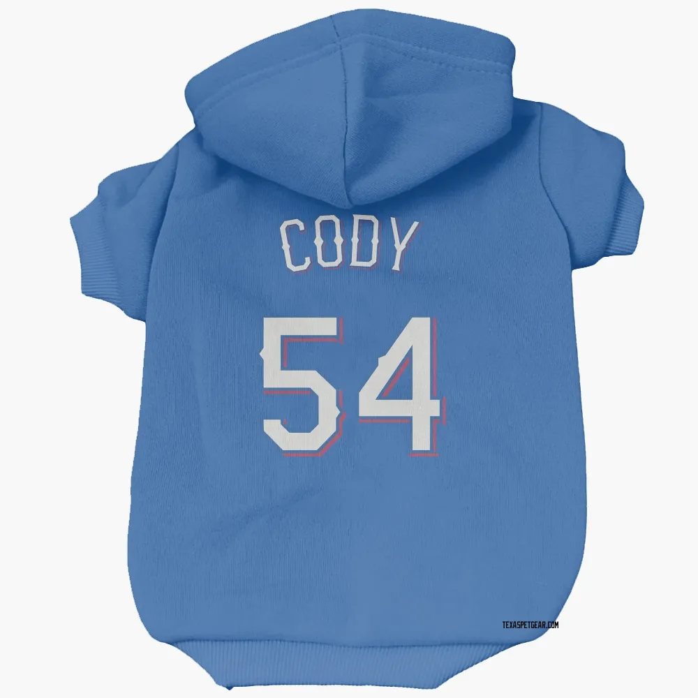 Texas Rangers Kyle Cody Royal Pet Hoodie for Dog & Cat