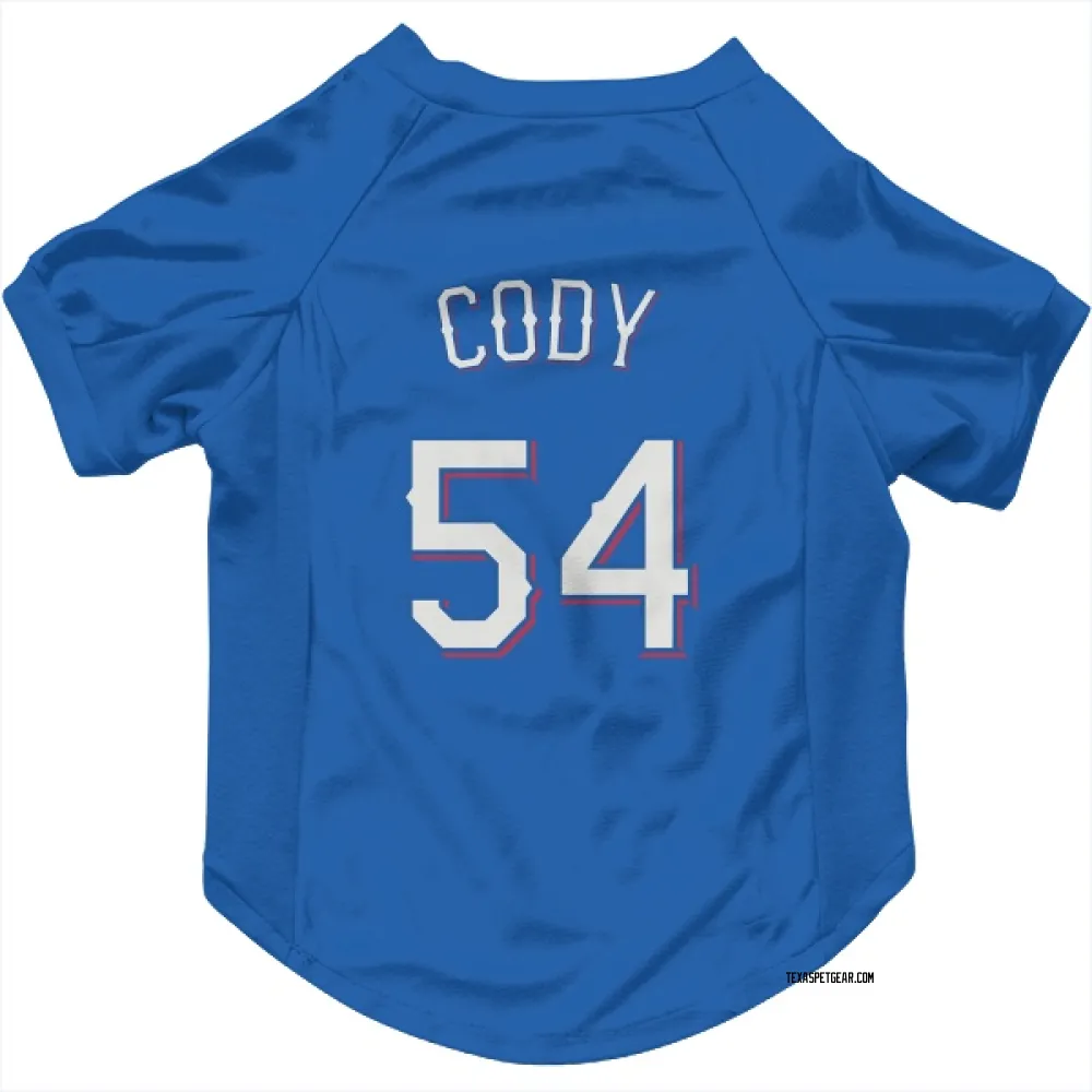 Texas Rangers Kyle Cody Royal Pet Jersey for Dog & Cat
