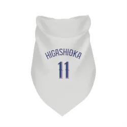 Texas Rangers Kyle Higashioka White Pet Bandana for Dog & Cat