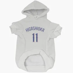 Texas Rangers Kyle Higashioka White Pet Hoodie for Dog & Cat