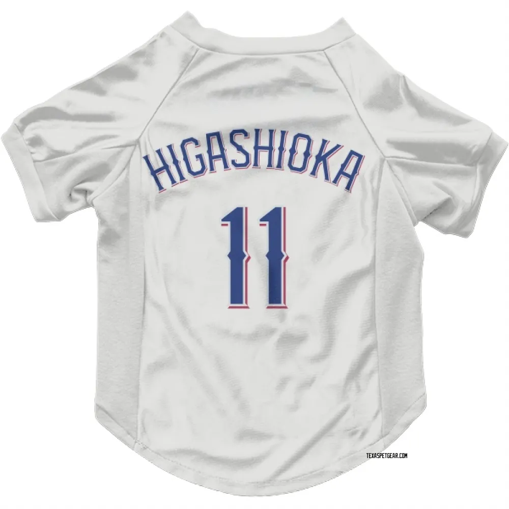 Texas Rangers Kyle Higashioka White Pet Jersey for Dog & Cat