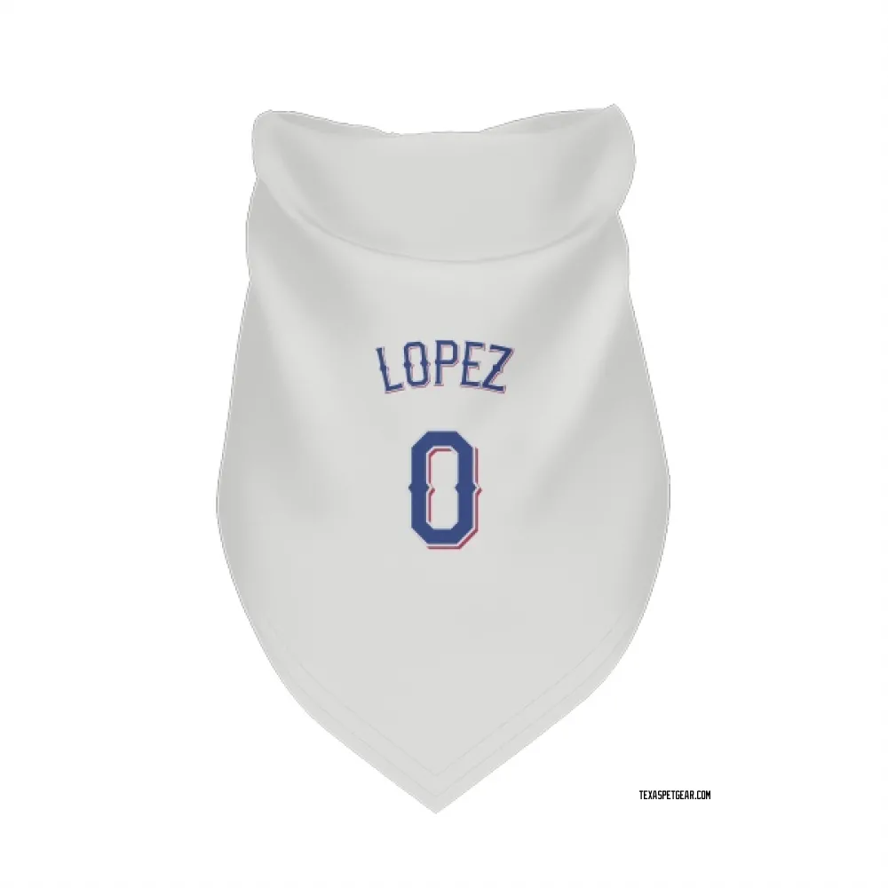 Texas Rangers Leandro Lopez White Pet Bandana for Dog & Cat