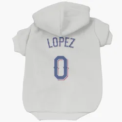 Texas Rangers Leandro Lopez White Pet Hoodie for Dog & Cat