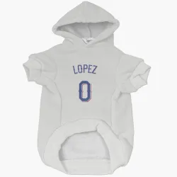Texas Rangers Leandro Lopez White Pet Hoodie for Dog & Cat