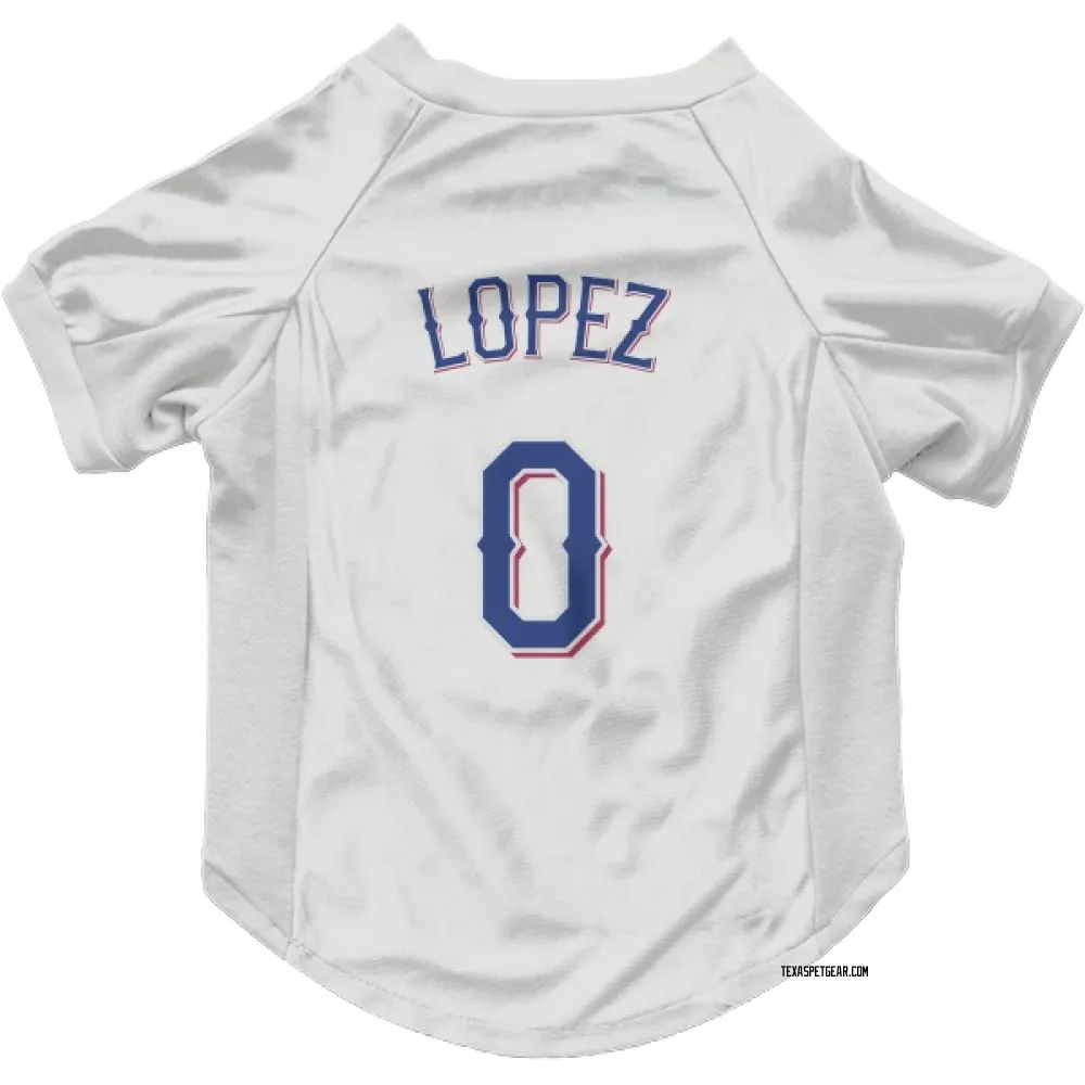 Texas Rangers Leandro Lopez White Pet Jersey for Dog & Cat