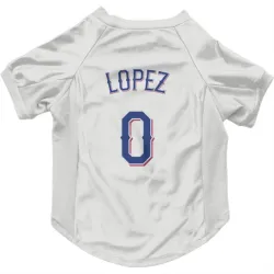 Texas Rangers Leandro Lopez White Pet Jersey for Dog & Cat