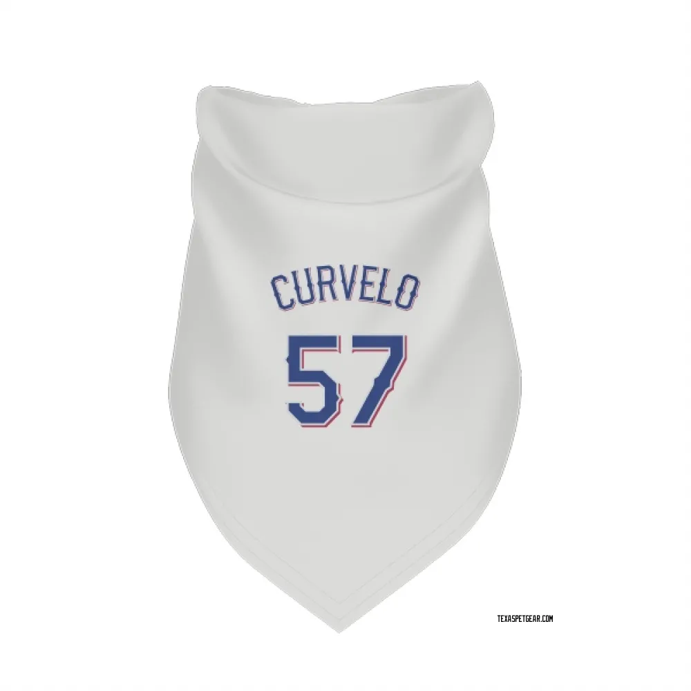 Texas Rangers Luis Curvelo White Pet Bandana for Dog & Cat