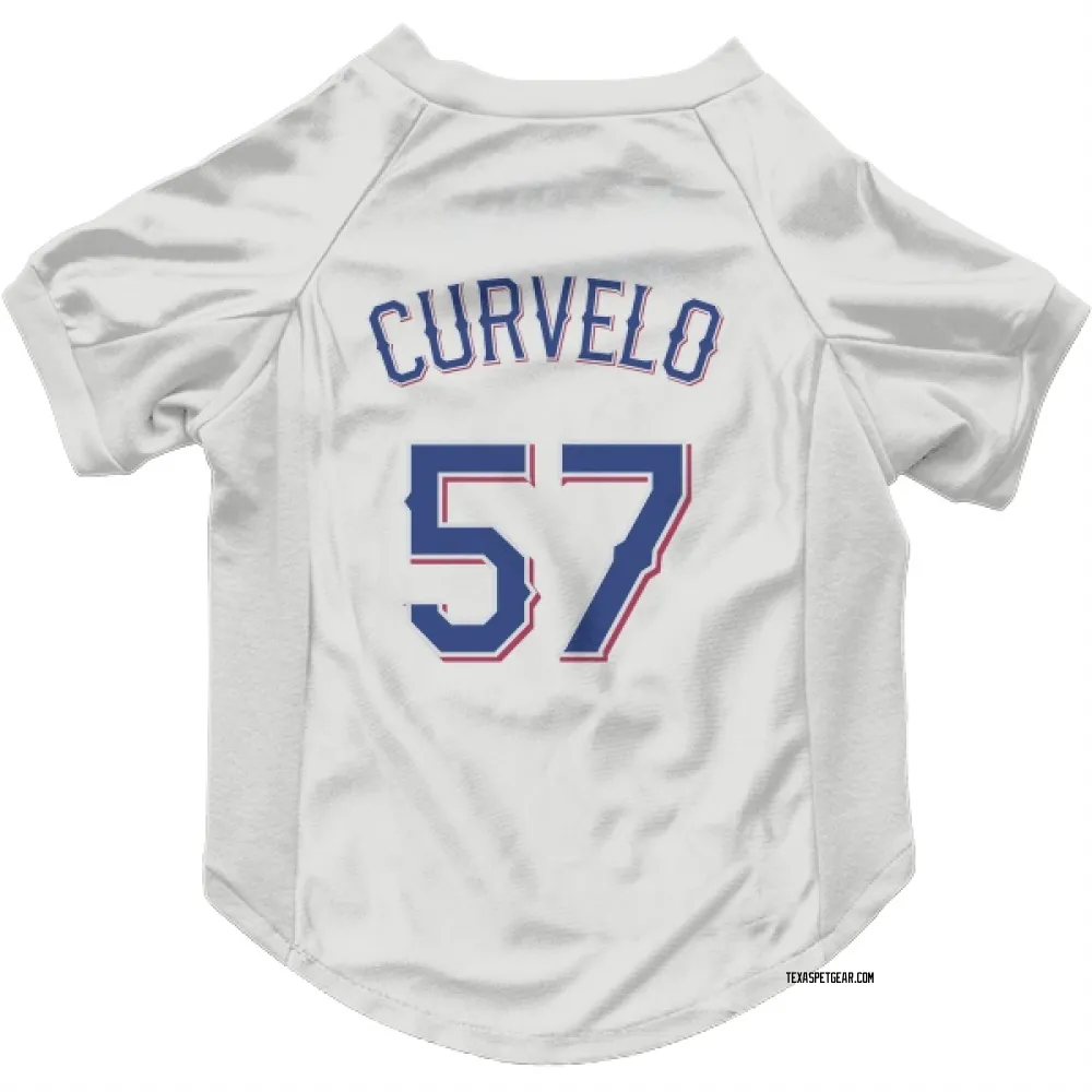 Texas Rangers Luis Curvelo White Pet Jersey for Dog & Cat