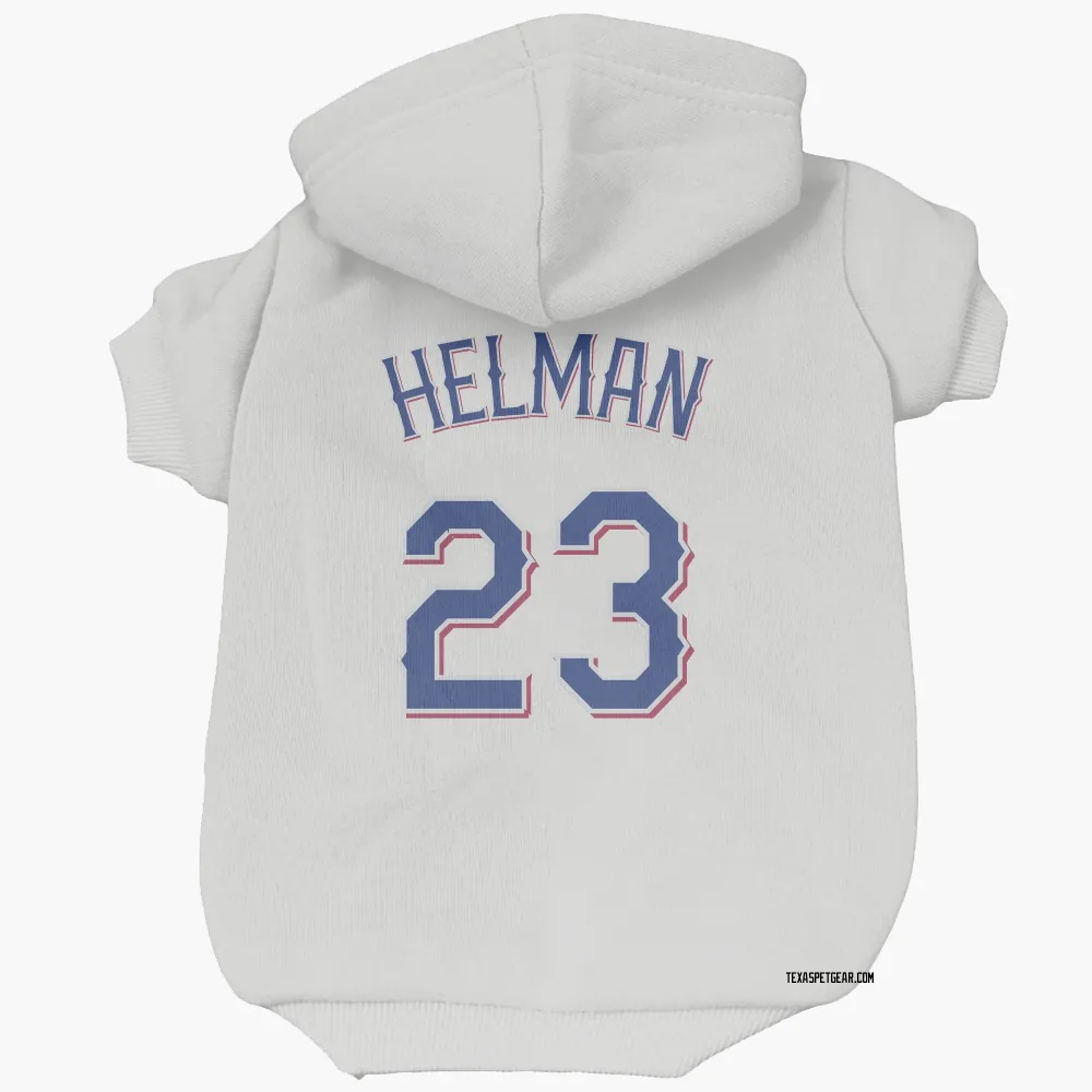 Texas Rangers Michael Helman White Pet Hoodie for Dog & Cat