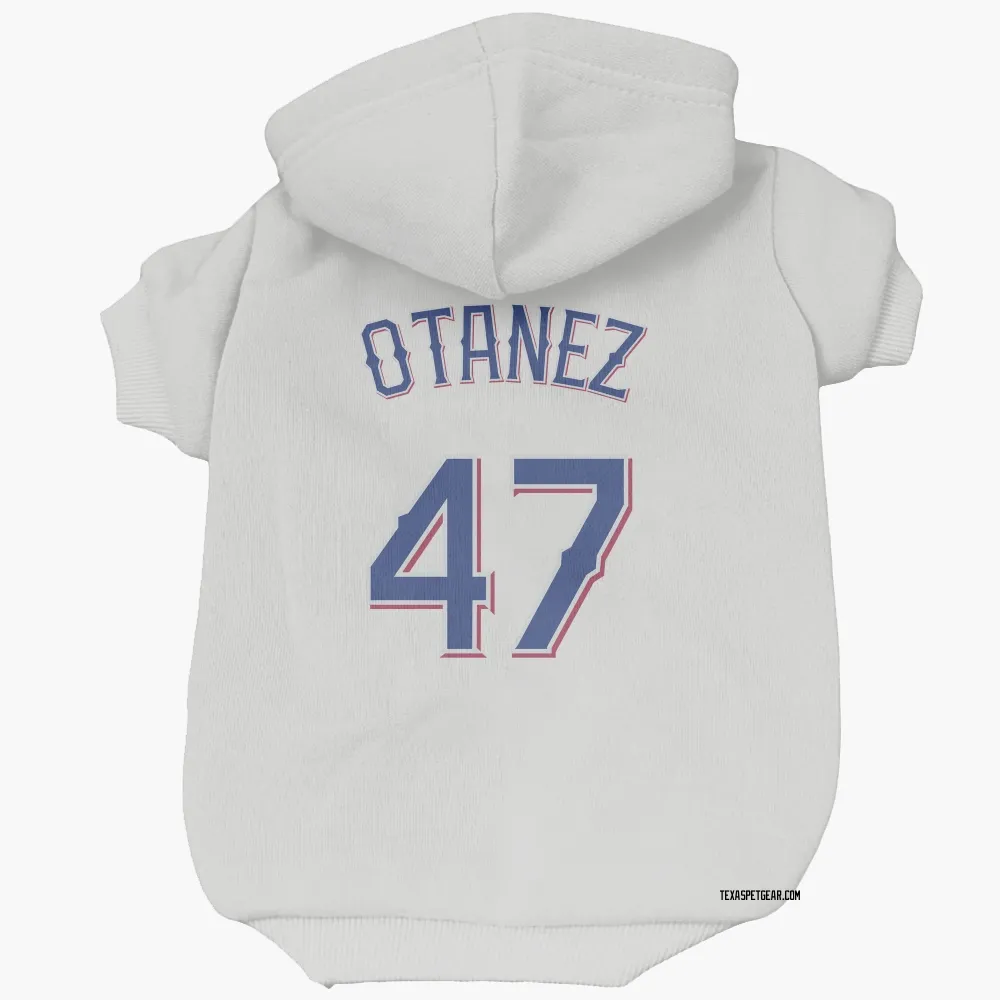 Texas Rangers Michel Otanez White Pet Hoodie for Dog & Cat