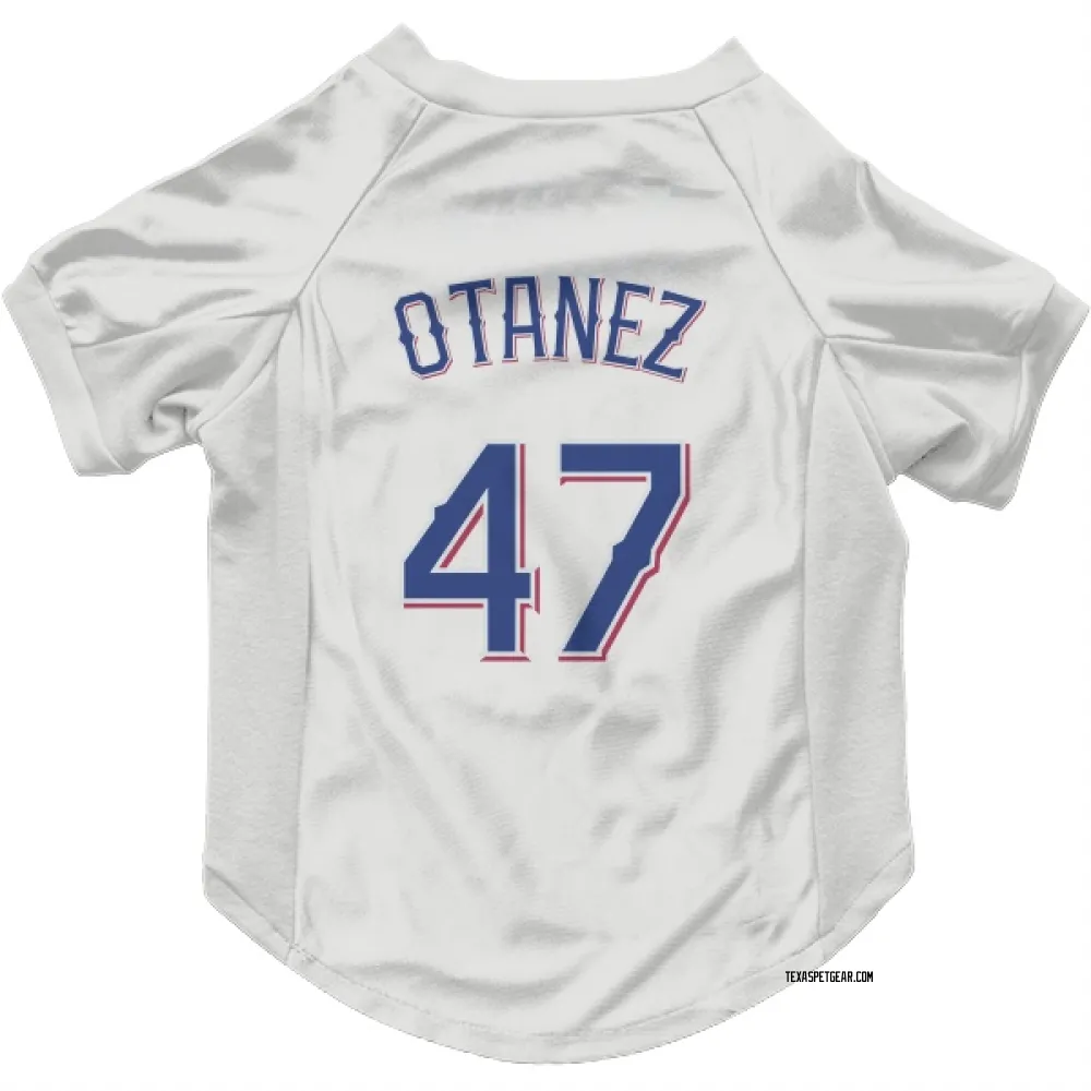 Texas Rangers Michel Otanez White Pet Jersey for Dog & Cat