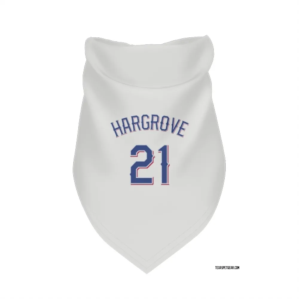 Texas Rangers Mike Hargrove White Pet Bandana for Dog & Cat