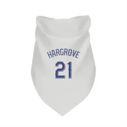 Texas Rangers Mike Hargrove White Pet Bandana for Dog & Cat