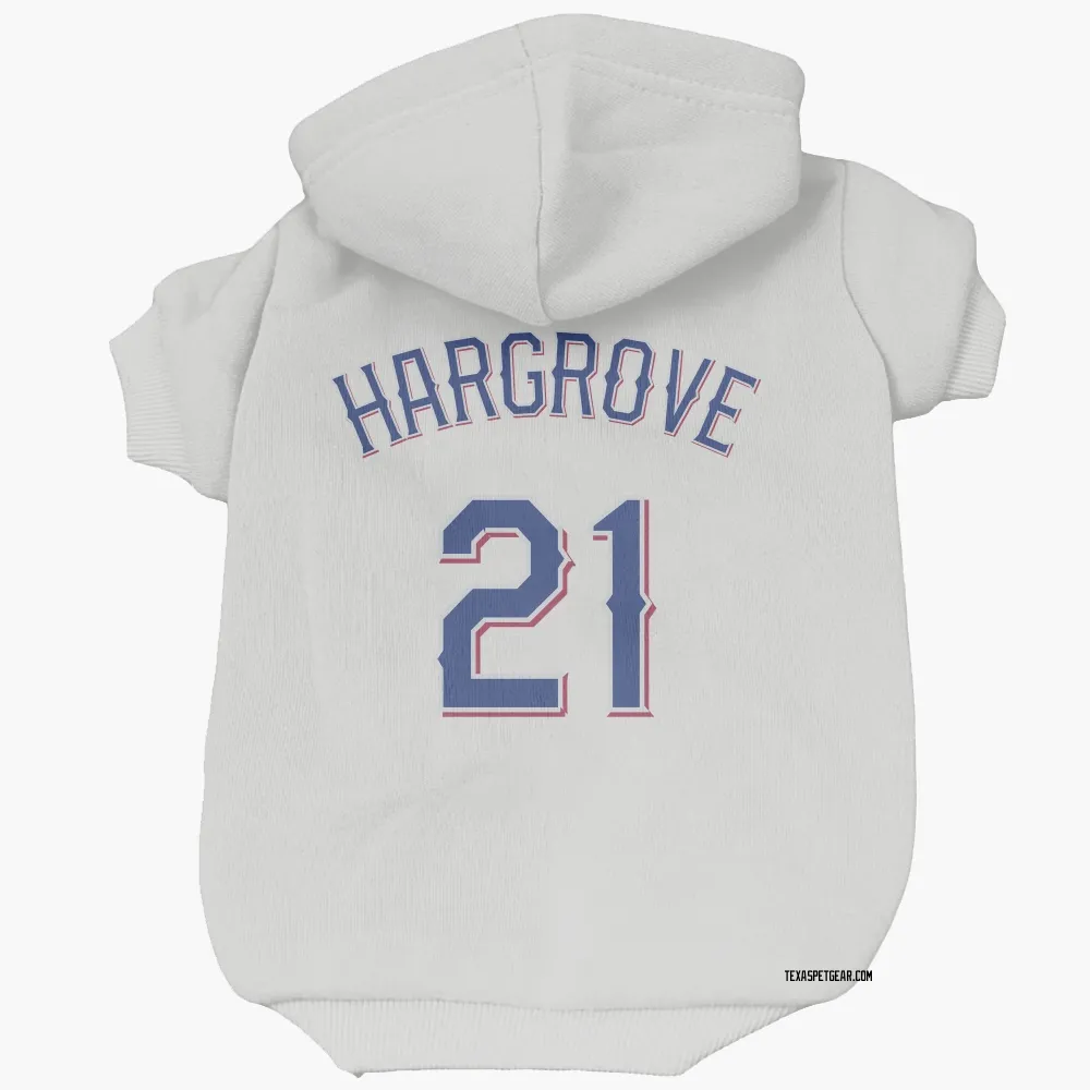 Texas Rangers Mike Hargrove White Pet Hoodie for Dog & Cat