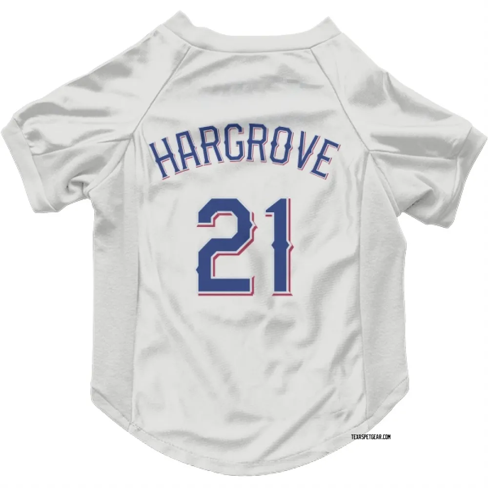 Texas Rangers Mike Hargrove White Pet Jersey for Dog & Cat