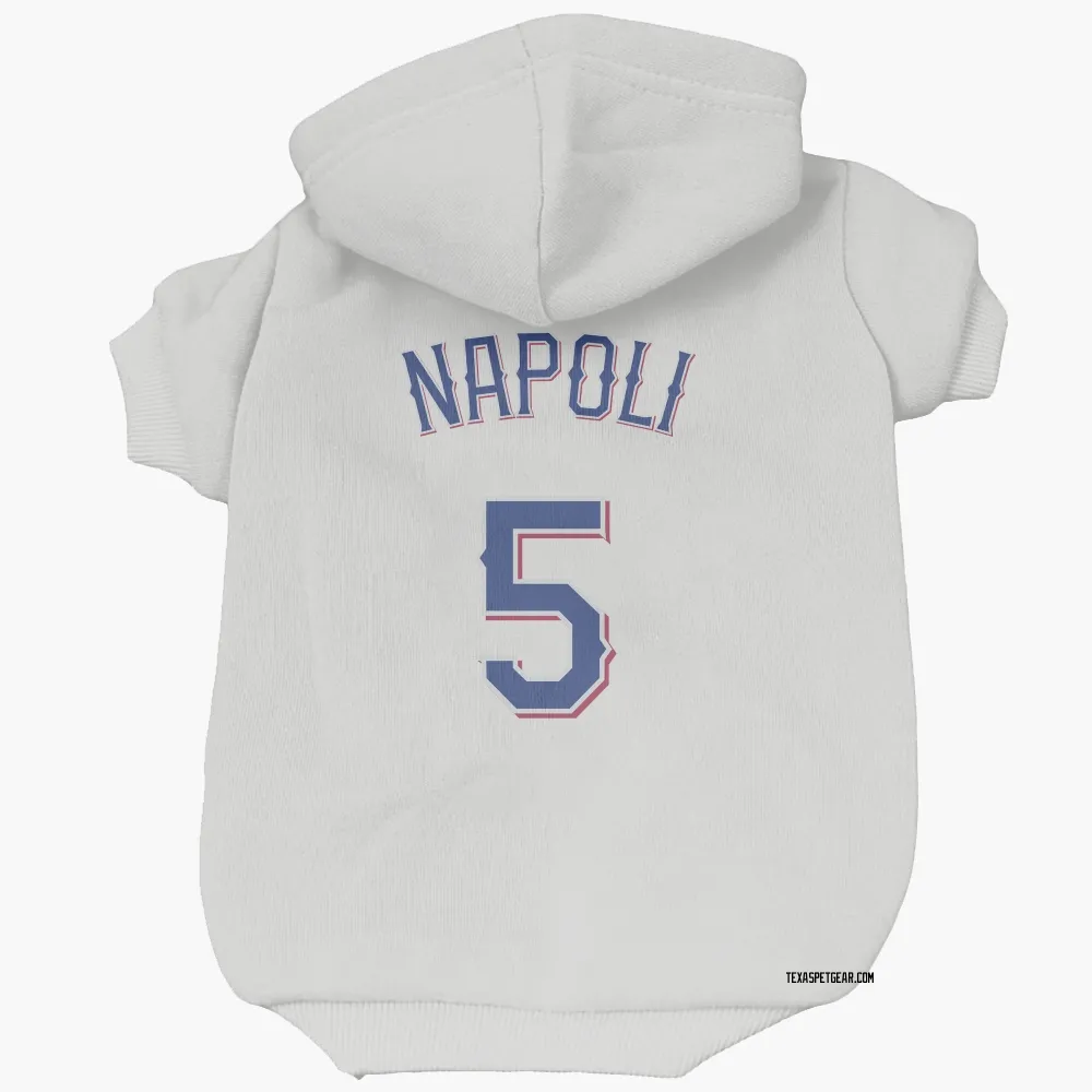 Texas Rangers Mike Napoli White Pet Hoodie for Dog & Cat
