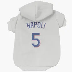 Texas Rangers Mike Napoli White Pet Hoodie for Dog & Cat