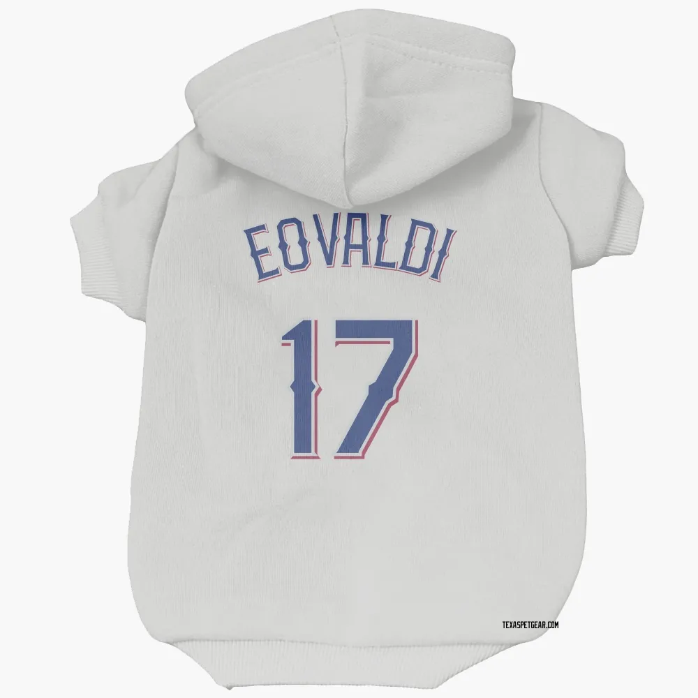 Texas Rangers Nathan Eovaldi White Pet Hoodie for Dog & Cat