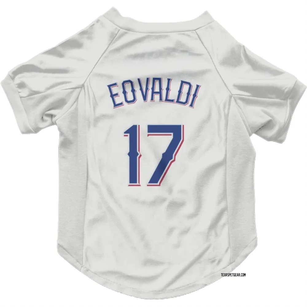 Texas Rangers Nathan Eovaldi White Pet Jersey for Dog & Cat