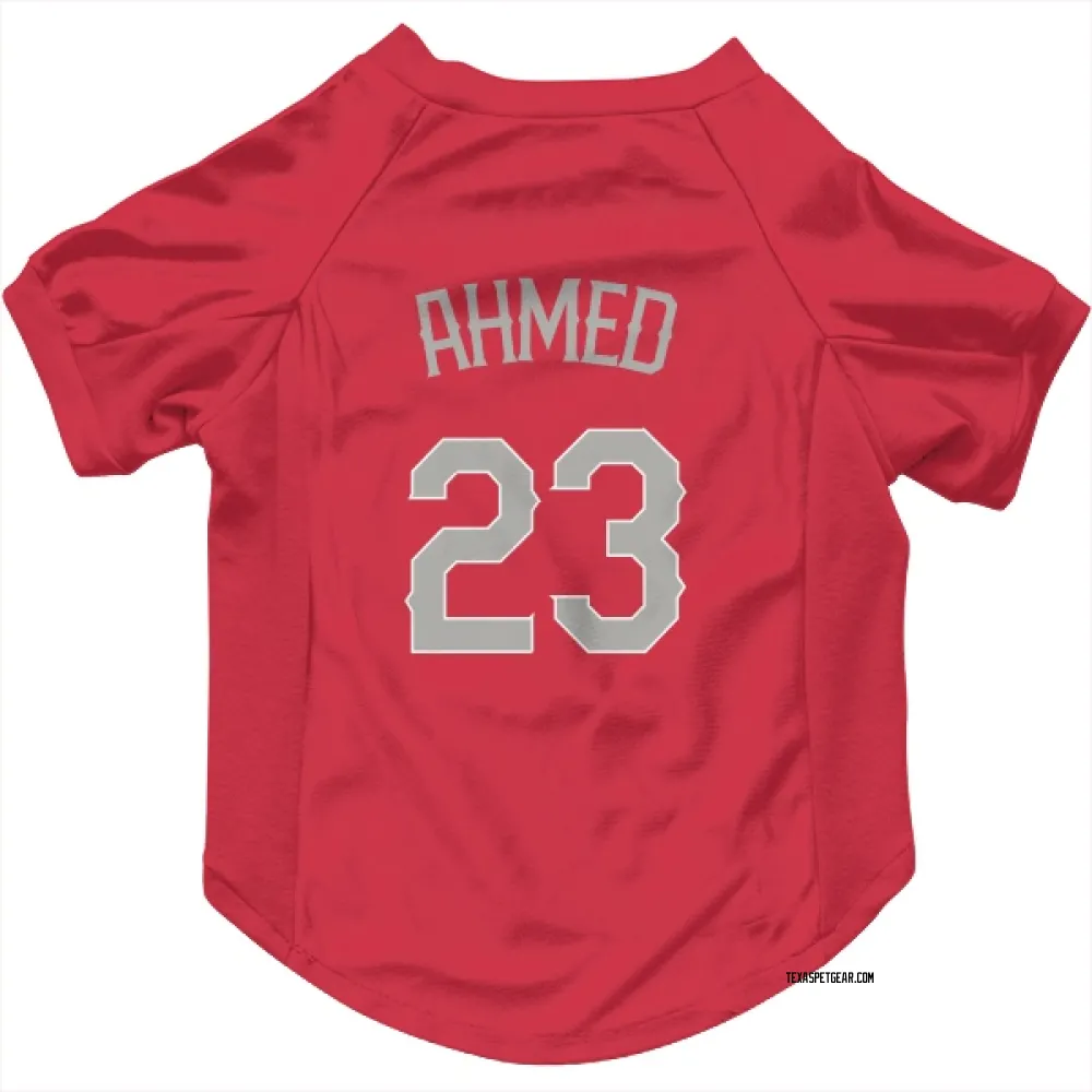 Texas Rangers Nick Ahmed Red Pet Jersey for Dog & Cat