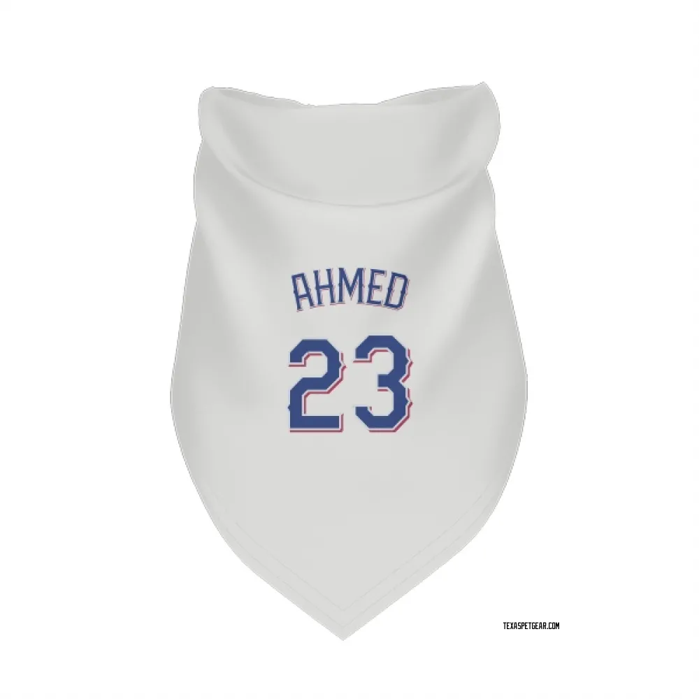 Texas Rangers Nick Ahmed White Pet Bandana for Dog & Cat