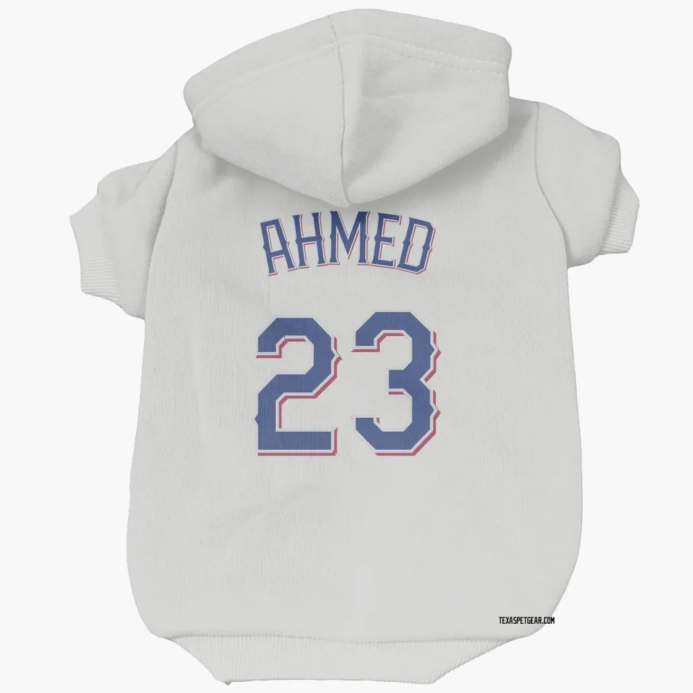 Texas Rangers Nick Ahmed White Pet Hoodie for Dog & Cat