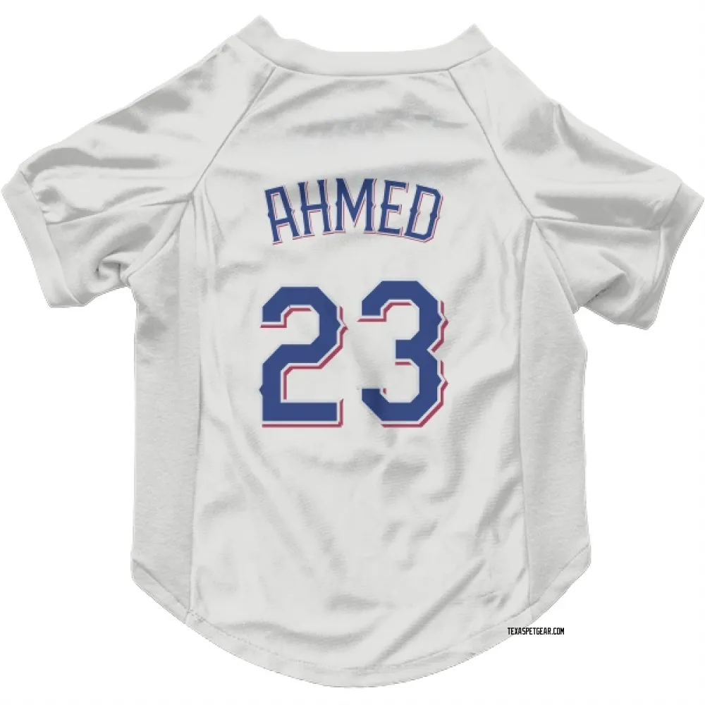 Texas Rangers Nick Ahmed White Pet Jersey for Dog & Cat